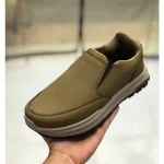 کفش چرم مردانه بیبند مدل صبا رنگ زیتونی - Image 4