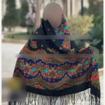 روسری ترکمنی اصل پشمی برند Pavlovo Posad مدل ستاره قواره 148×148 سانتیمتر - تصویر 3