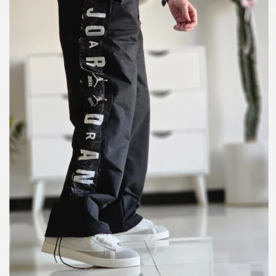 شلوار اسلش بگ جردن مشکی گلکسی اسپان قد 108 سایز XXL XXXL