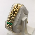ساعت زنانه رولکس دیت جاست طلایی صفحه سفید موتور کوارتز ژاپن قاب بند استیل - تصویر 3