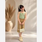 تاپ و شلوارک دخترانه فانریپ و لینن مناسب 2 تا 9 سال سایز 40 تا 55 - تصویر 2