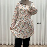 تونیک نخی زنانه مدل هاوایی سایز بزرگ فری سایز تا 50 دکمه دار - تصویر 6