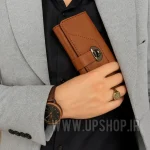 کیف پول موبایل سه لت چرم مدل عطارد دست دوز با قفل ناخنی - Image 10