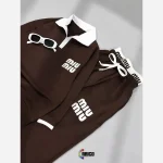بلوز شلوار دخترانه دورس دو نخ پنبه لاکرادار سایز 50 تا 65 - Image 3