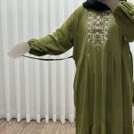 پیراهن ساحلی نخی زنانه مدل آیدا فری سایز مناسب تا 50 با کمربند - تصویر 2