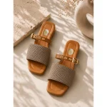 صندل دمپایی زنانه مدل اورانوس زیره طبی رنگ مشکی و خاکستری - Image 2