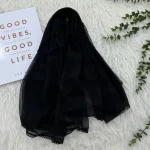 شال حریر دور دانتل مدل عدسی قواره 200 در 75 سانتیمتر - Image 3
