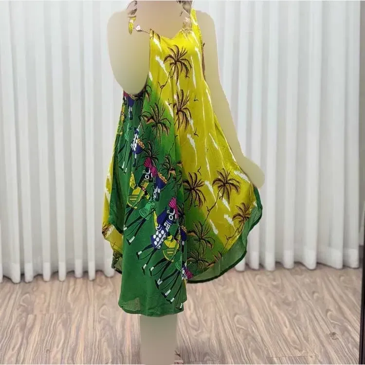 3e79b7f6-e180-42b7-8645-2ba328ff5f4a پیراهن ساحلی زنانه نخی طرح نخل فری سایز - تصویر 1
