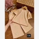 ست تیشرت و شلوار دخترانه پنبهای سایز 35 تا 60 مناسب 3 تا 12 سال - تصویر 4