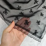 شال پاپیونی توری مجلسی زنانه دور گیپور سایز 170 در 60 رنگبندی متنوع - Image 2