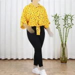 شومیز نخی گرهای زنانه و دخترانه فری سایز دکمهدار - Image 2