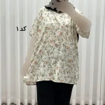 تیشرت نخی زنانه دکمه دار فری سایز مناسب تا سایز 52 - Image 6