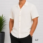 پیراهن آستین کوتاه مردانه کنفی تابستانی خنک - تصویر 6