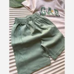ست تیشرت و شلوارک بچگانه مدل گپ کاکتوس رنگ کرم سبز سایز 2 تا 7 سال - Image 6