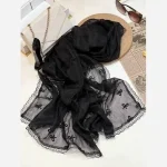 شال پاپیونی توری مجلسی زنانه دور گیپور سایز 170 در 60 رنگبندی متنوع - Image 4