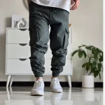 شلوار شش جیب مردانه پارچه نیل سایز 50 تا 60 رنگ طوسی مشکی سبز - Image 10