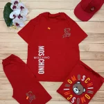 تیشرت شلوارک پنبه دخترانه و پسرانه مدل Moschino سایز 60 و 65 - Image 6