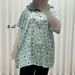 تیشرت نخی زنانه دکمه دار فری سایز مناسب تا سایز 52 - Image 4