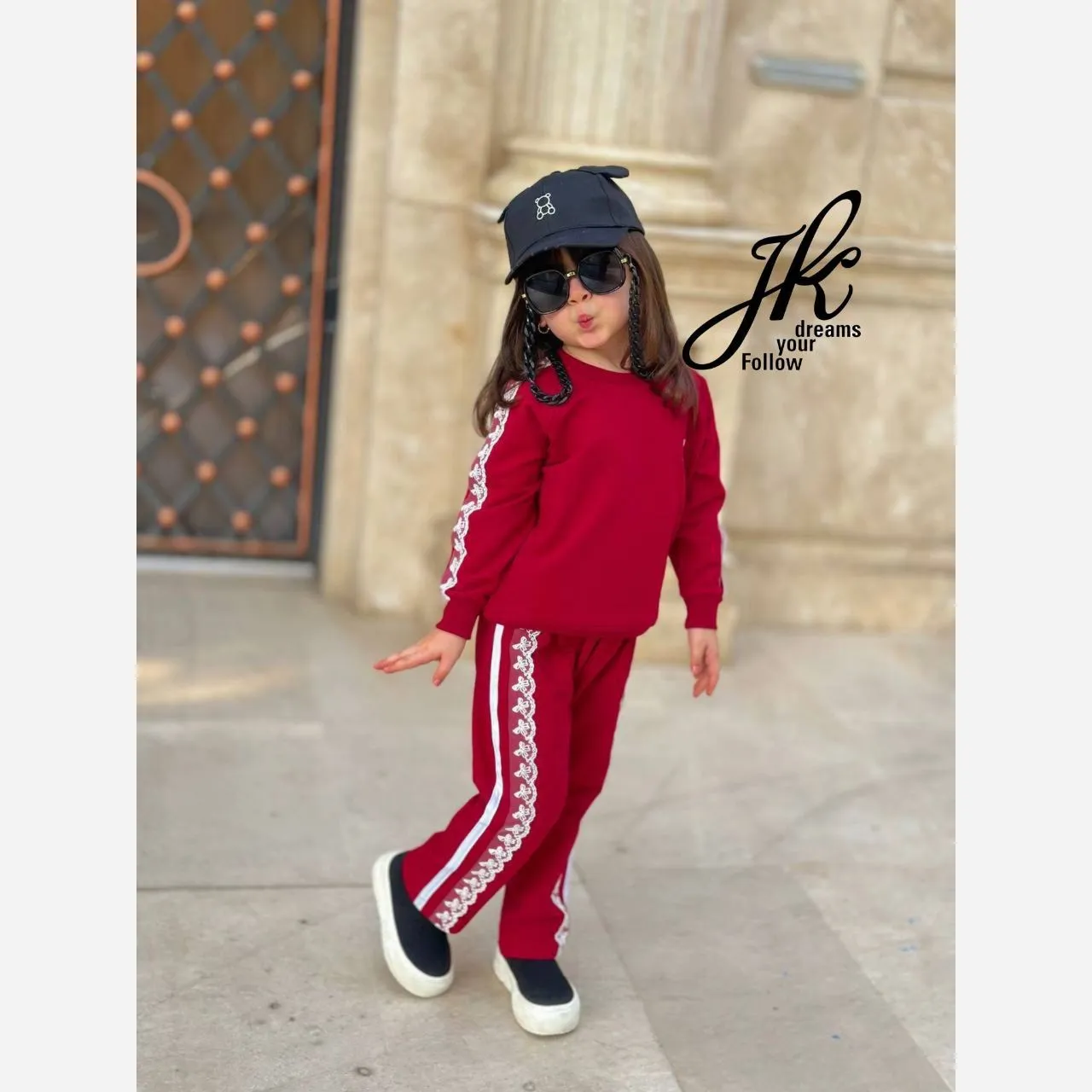 527570b2-86b8-4426-b008-7400a6a4c8cc بلوز و شلوار دخترانه دورس پنبه لاکرا مناسب سایز 40 تا 55 - Image 1