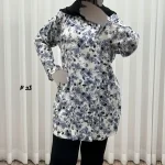 تونیک نخی زنانه مدل هاوایی سایز بزرگ فری سایز تا 50 دکمه دار - تصویر 2