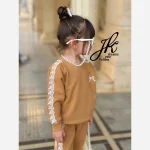 بلوز و شلوار دخترانه دورس پنبه لاکرا مناسب سایز 40 تا 55 - Image 3