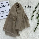 شال وارداتی مجلسی نگینی حریر دانتل - تصویر 2