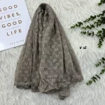 شال حریر مجلسی طرح گوچی قواره 190 در 80 سانتیمتر کد 1964 - Image 3