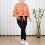 شومیز نخی گرهای زنانه و دخترانه فری سایز دکمهدار - Image 3