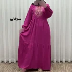 پیراهن ساحلی نخی زنانه مدل آیدا فری سایز مناسب تا 50 با کمربند