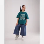 ست دو تکه مادردختری تیشرت و شلوار جین واید طرح surf سایز 3 سال تا مادر - Image 3