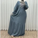 پیراهن ساحلی نخی زنانه مدل آیدا فری سایز مناسب تا 50 با کمربند - تصویر 11