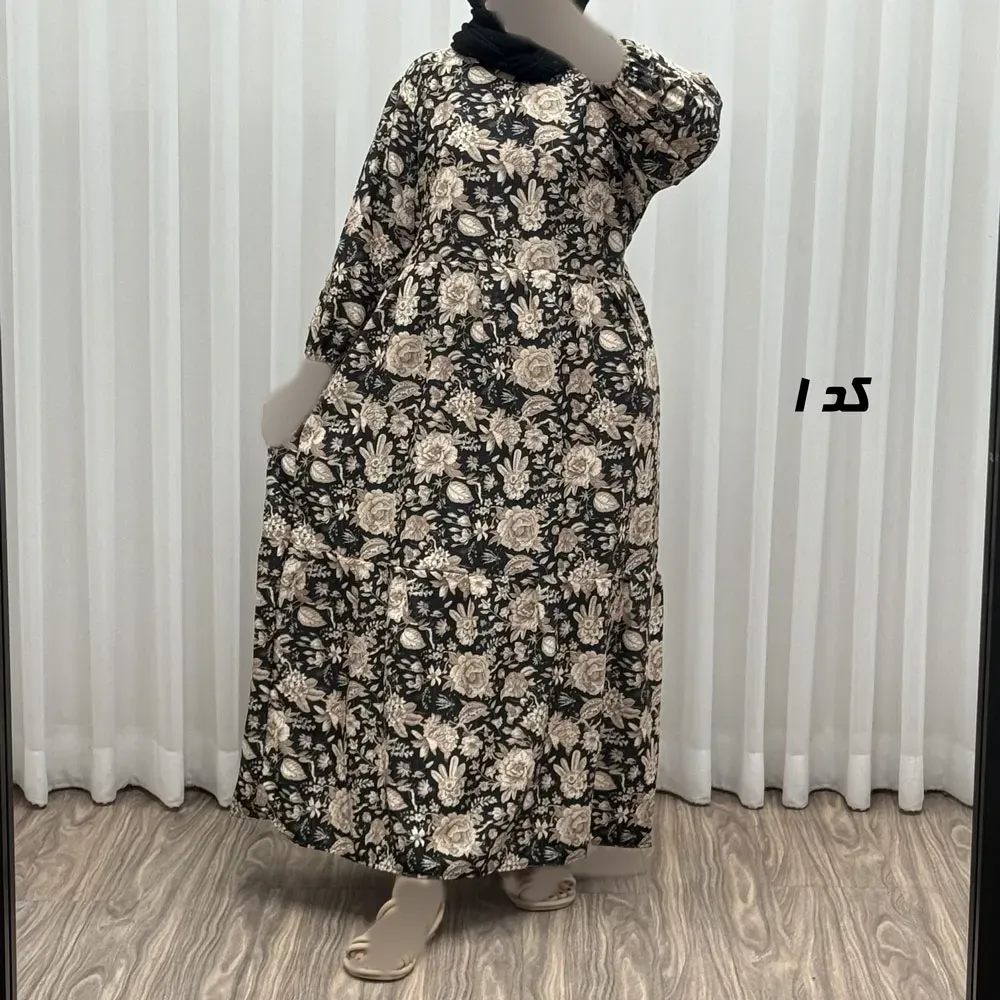 6daa2828-b756-4245-86fb-4b4cf621af83 پیراهن ساحلی زنانه فلور بوگاتی مدل حجرو فری سایز مناسب تا 44 با کمربند - تصویر 1