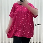 تیشرت نخی زنانه طرح قلبی فری سایز مناسب تا سایز 54 - Image 4