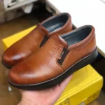 کفش چرم مردانه مدل کرینگر عسلی چرم طبیعی گاوی زیره پیو - تصویر 8