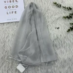 شال حریر ساده وارداتی قواره 190 در 80 سانتیمتر کد 1966 - تصویر 11