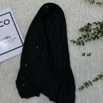 شال نخی مشکی قواره بزرگ 90 در 200 سانتیمتر بدون سُر خوردن و چروک شدن - Image 2