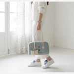 کیف زنانه روزمره پارچه ای طرح کنف با آستر ساتن - تصویر 3