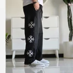 شلوار اسلش بگ کروم هارتز رنگ مشکی جنس گلکسی اسپان سایز XXL و XXXL - Image 4