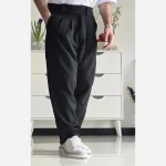 شلوار پارچه ای زنانه مدل کمر انگلیسی پیله دار جنس مازراتی تمام کش سایز بزرگ - Image 3