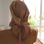 مینی اسکارف سه گوش نخی طرح کاج رنگبندی متنوع ابعاد 120 در 80 - Image 6