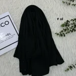 شال نخی مشکی قواره بزرگ 90 در 200 سانتیمتر بدون سُر خوردن و چروک شدن - Image 4