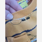 ست بلوز شلوار بچگانه طرح پنگوئن پاییزه مخمل سلانیک پنبه صورتی خردلی 1 تا 7 سال - Image 6