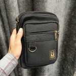 کیف دوشی اسپرت مردانه چرم مصنوعی دو طبله ابعاد 24x18x7 سانتیمتر - تصویر 6