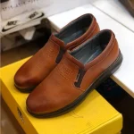 کفش چرم مردانه مدل کرینگر عسلی چرم طبیعی گاوی زیره پیو - تصویر 5