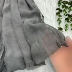 شال وارداتی مجلسی نگینی حریر دانتل - تصویر 8