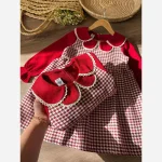 پیراهن دخترانه پشمی مخمل کبریتی 2 تا 6 سال - Image 3