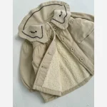 پالتو دخترانه کتان خزدار گلدوزی شده سایز 1 تا 6 سال - Image 4