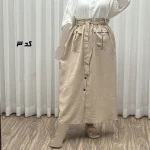 دامن زنانه نخی مدل پرایا فری سایز مناسب تا 48 - تصویر 3