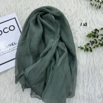 شال حریر کاغذی قواره بزرگ 70 در 230 سانتیمتر بدون لغزش از روی سر - Image 5