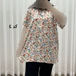 تیشرت نخی زنانه دکمه دار فری سایز مناسب تا سایز 52 - Image 3